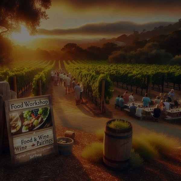 Peut-on trouver un domaine viticole en Californie proposant des ateliers d'accords mets et vins?